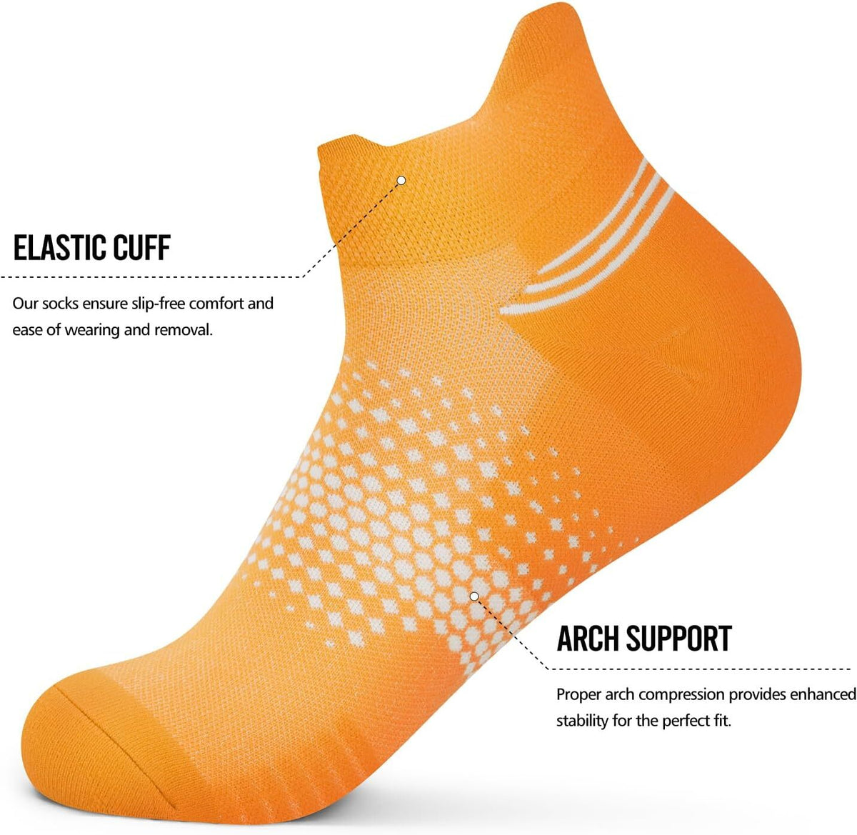 Ankle Compression Socks for Women - Multicolor 6 Pairs, Small-Medium
