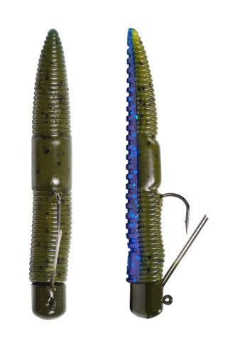 Pre-Rigged Fishing Worm Soft Plastic Bait 3 Inch for Bass, Perch & Pickerel