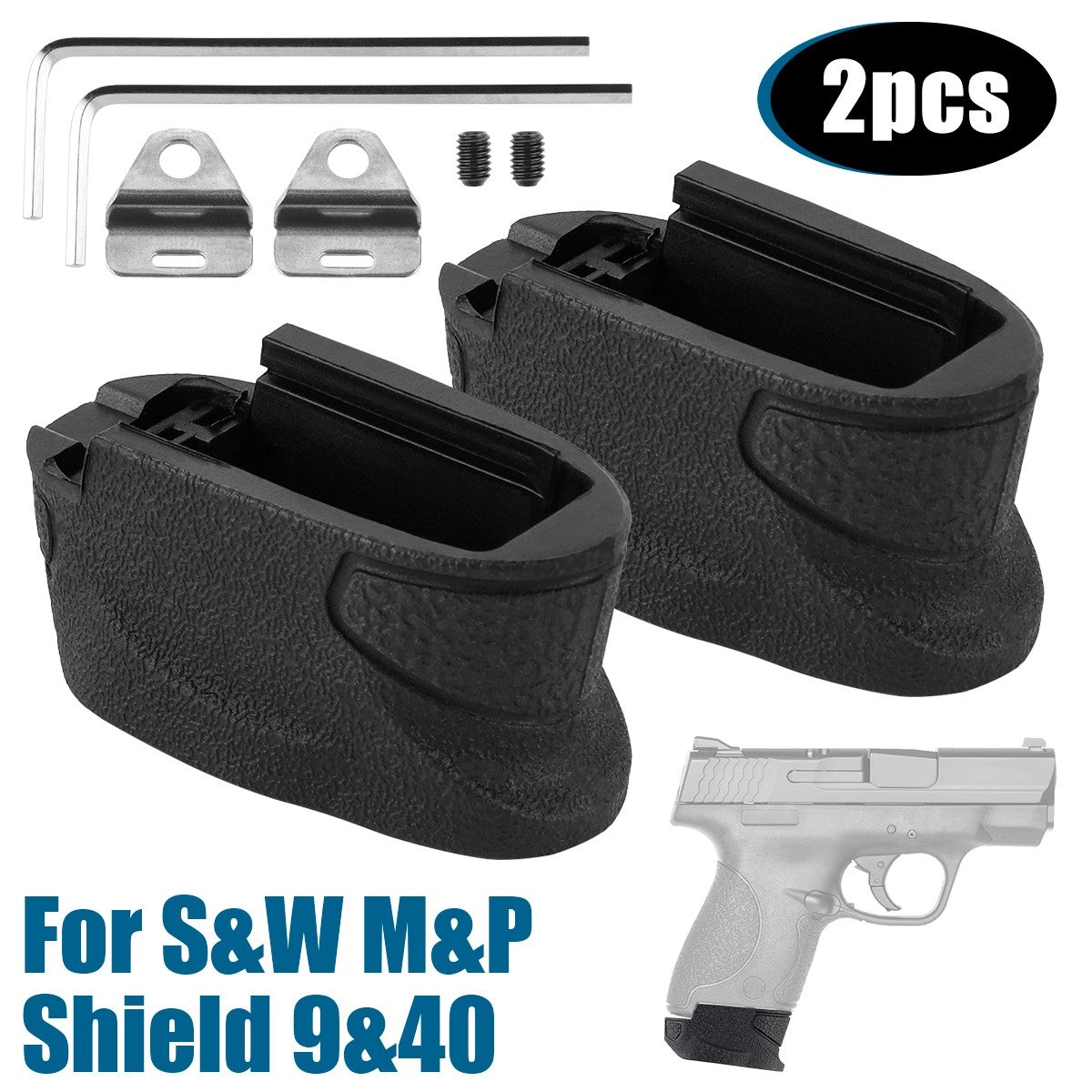 Magazine Extension Plate Set for M&P Shield 9 & .40 S&W - Plus 1/2 Round Capacity