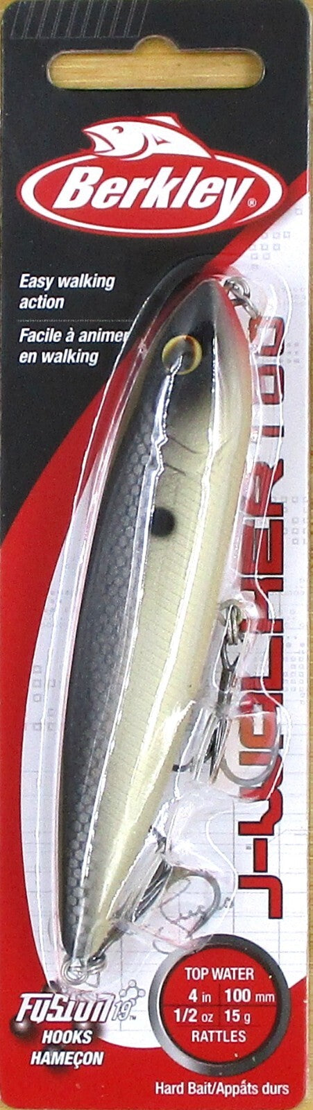 Berkley 4 Inch J-Walker Topwater Rattle Bait - 1/2 Oz Shad Lure - Freshwater Fishing