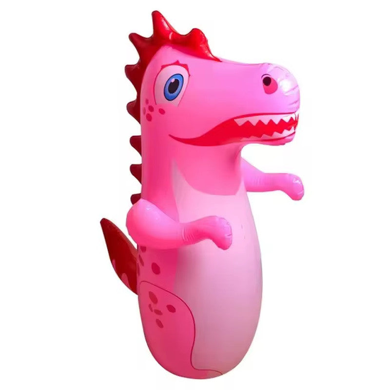 Inflatable Kids and Adults Boxing Tumbler with Dinosaur Design, Standing Punching Bag