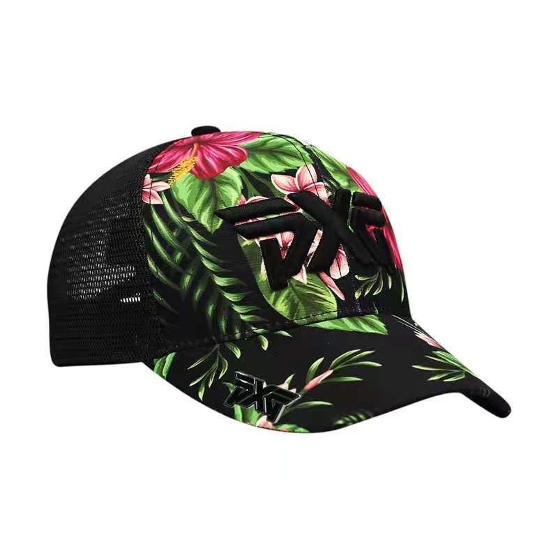 Adjustable Golf Cap with Magnetic Ball Marker Unisex Floral Design