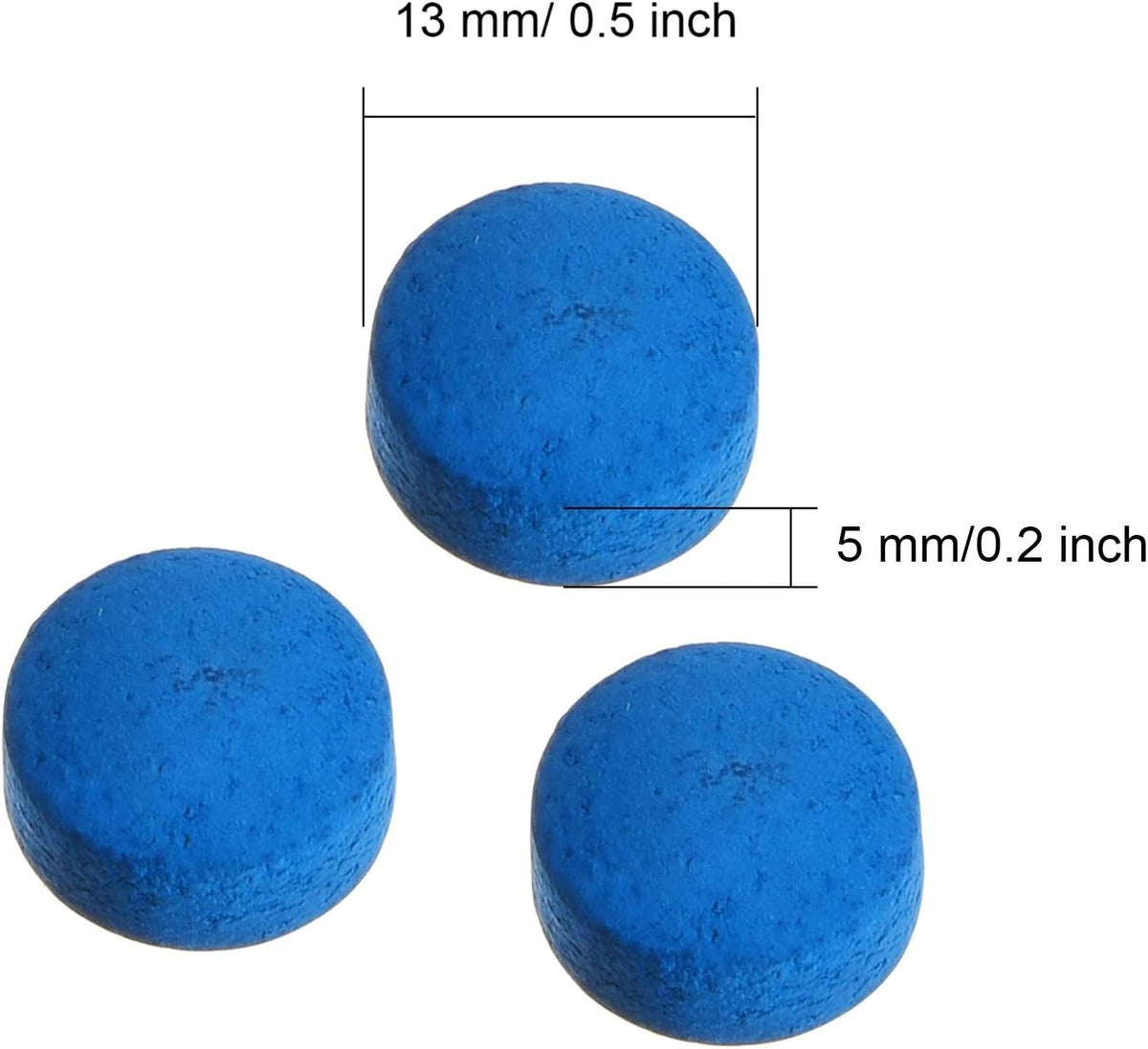 Blue 13mm Billiard Cue Tips Replacement Kit with Storage Box – 20 Tips