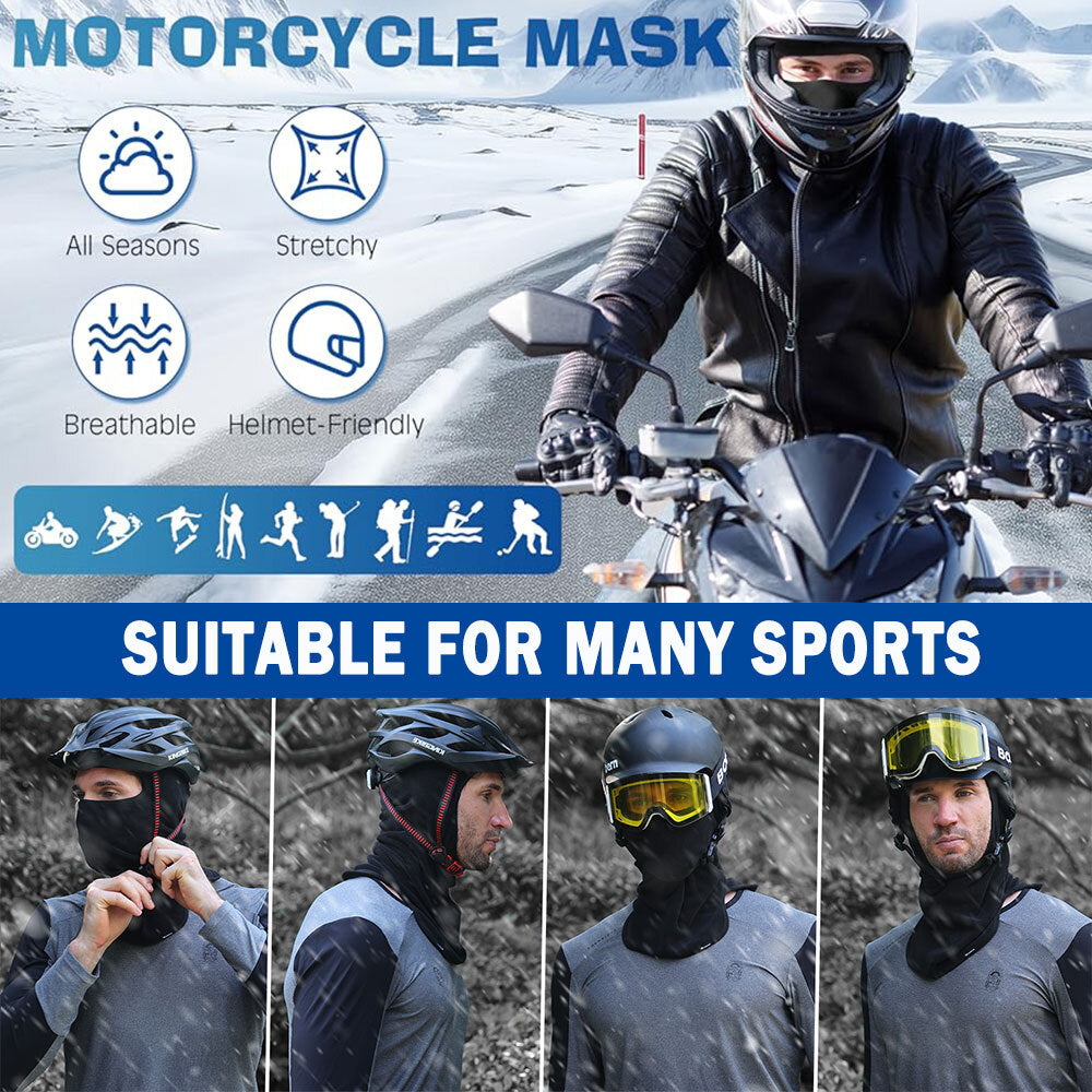 Full Face Ski Mask Balaclava Windproof Fleece Head Cover for Winter Sports