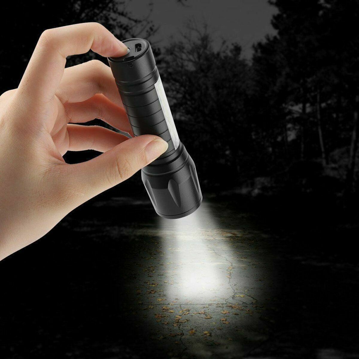 High Lumen Rechargeable Tactical LED Flashlight with Zoom, 95000000LM