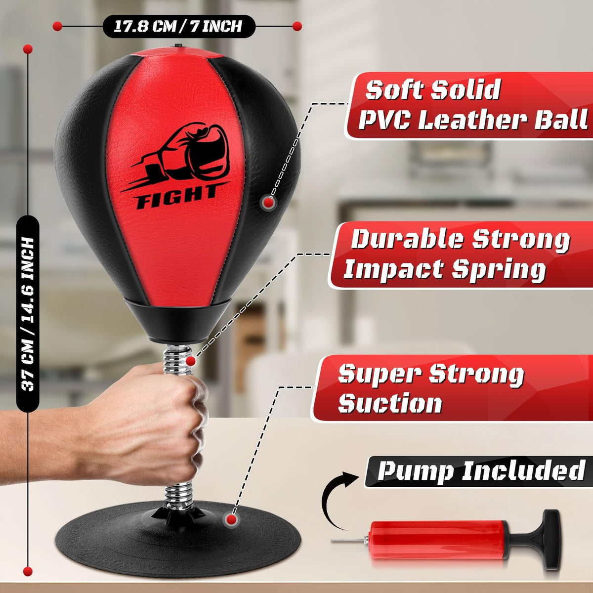 Desktop Stress Relief Punching Bag with Suction Cup and Speed Balls