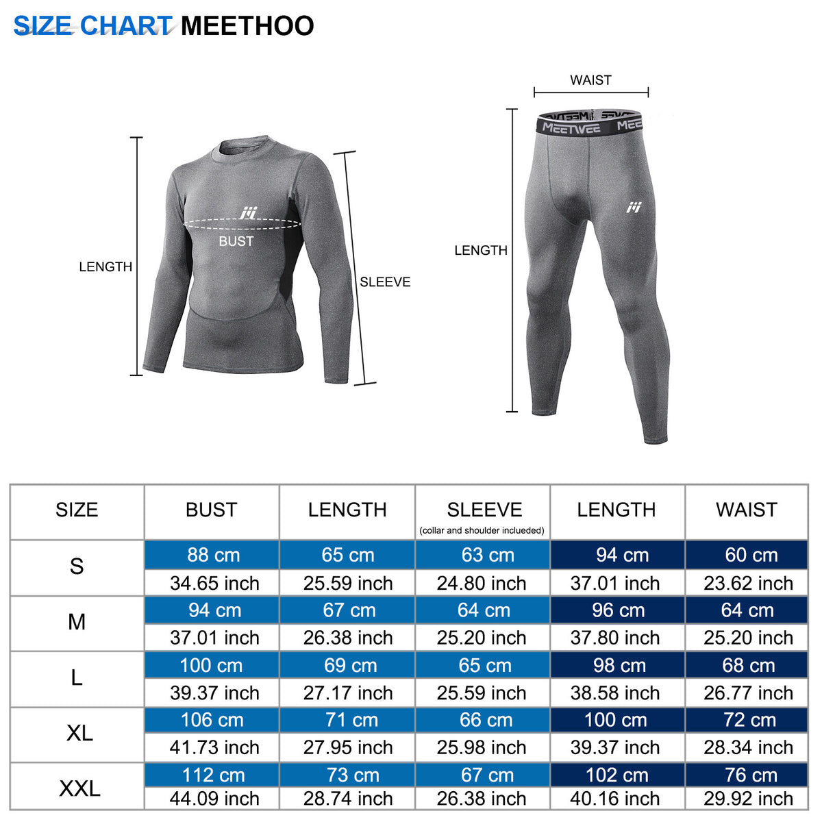 Men's Thermal Long Johns Base Layer Sets for Winter Ski & Cold Weather