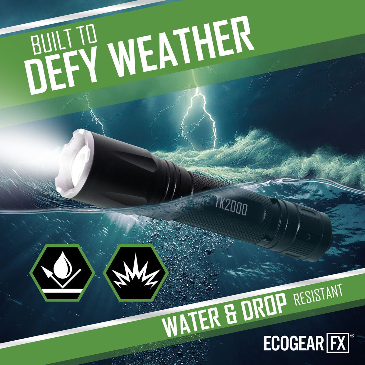 USB Rechargeable LED Tactical Flashlight 2000 Lumens with Zoom
