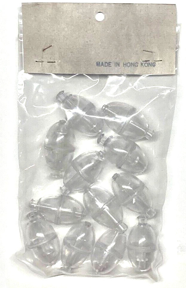 Clear Plastic Bubble Spinning Floats Set - 3/4 Inch Width, 12 Pack