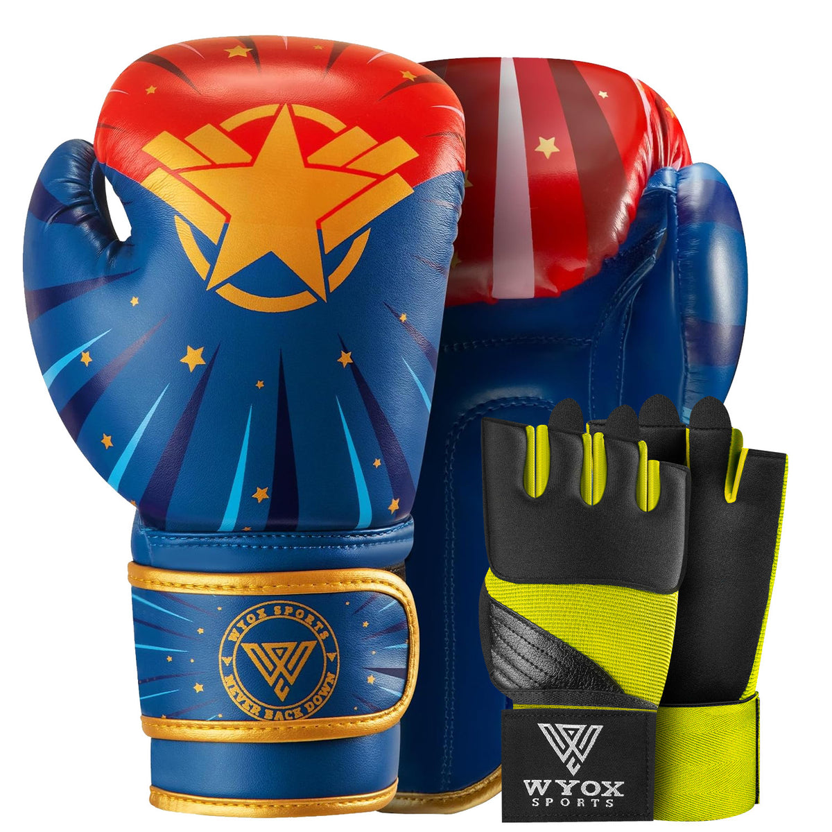 Kids Boxing Gloves & Adult Hand Wraps Set for MMA Kickboxing Training
