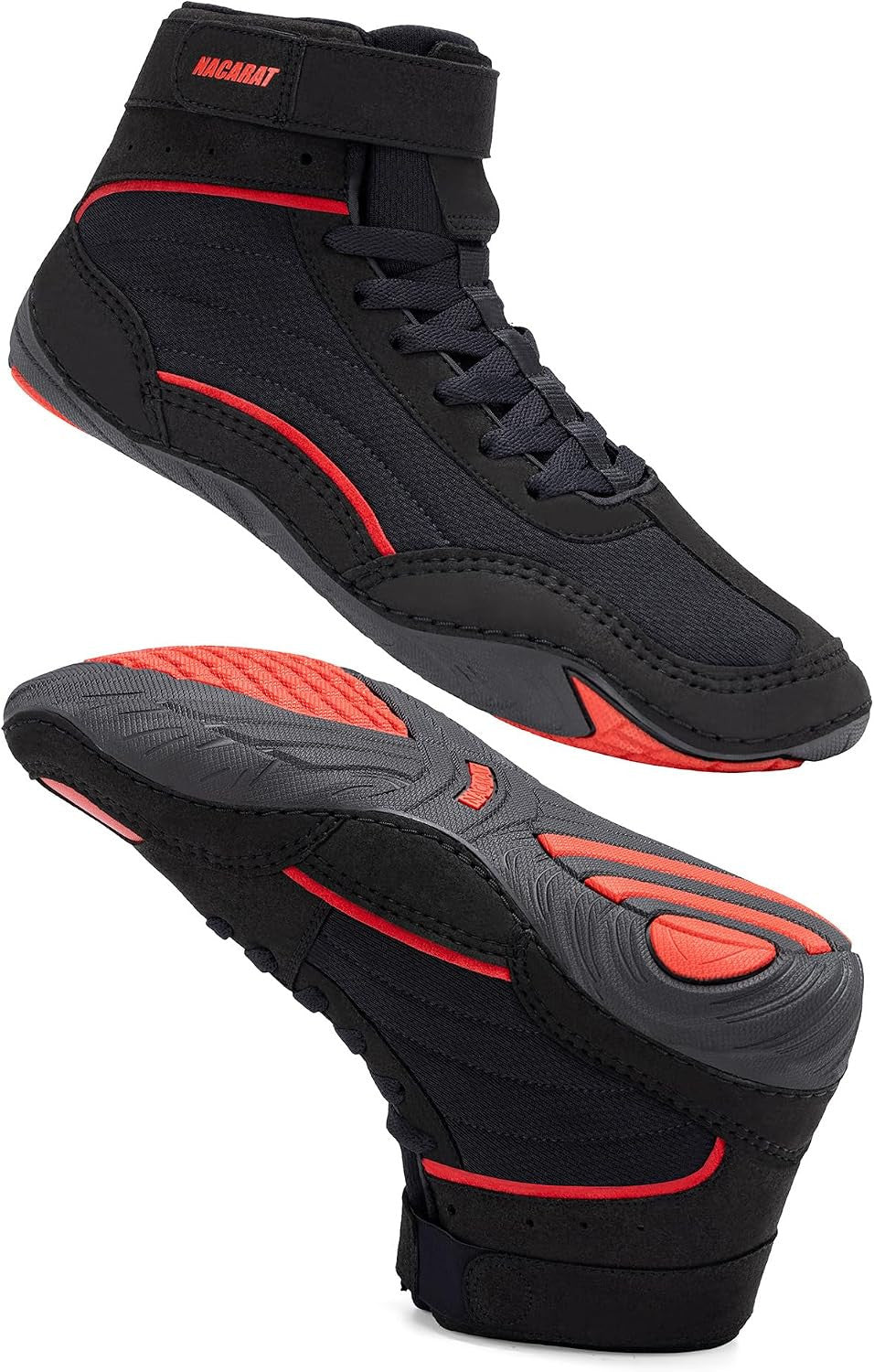 Men's Wrestling Shoes High Top Boxing Boots & Weightlifting Sneakers
