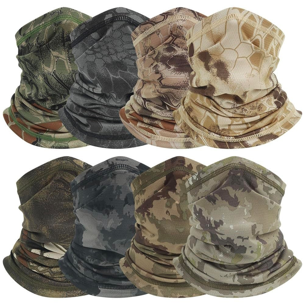 8-Pack Cooling Neck Gaiters for Men Women Sun Protection Face Cover Scarf