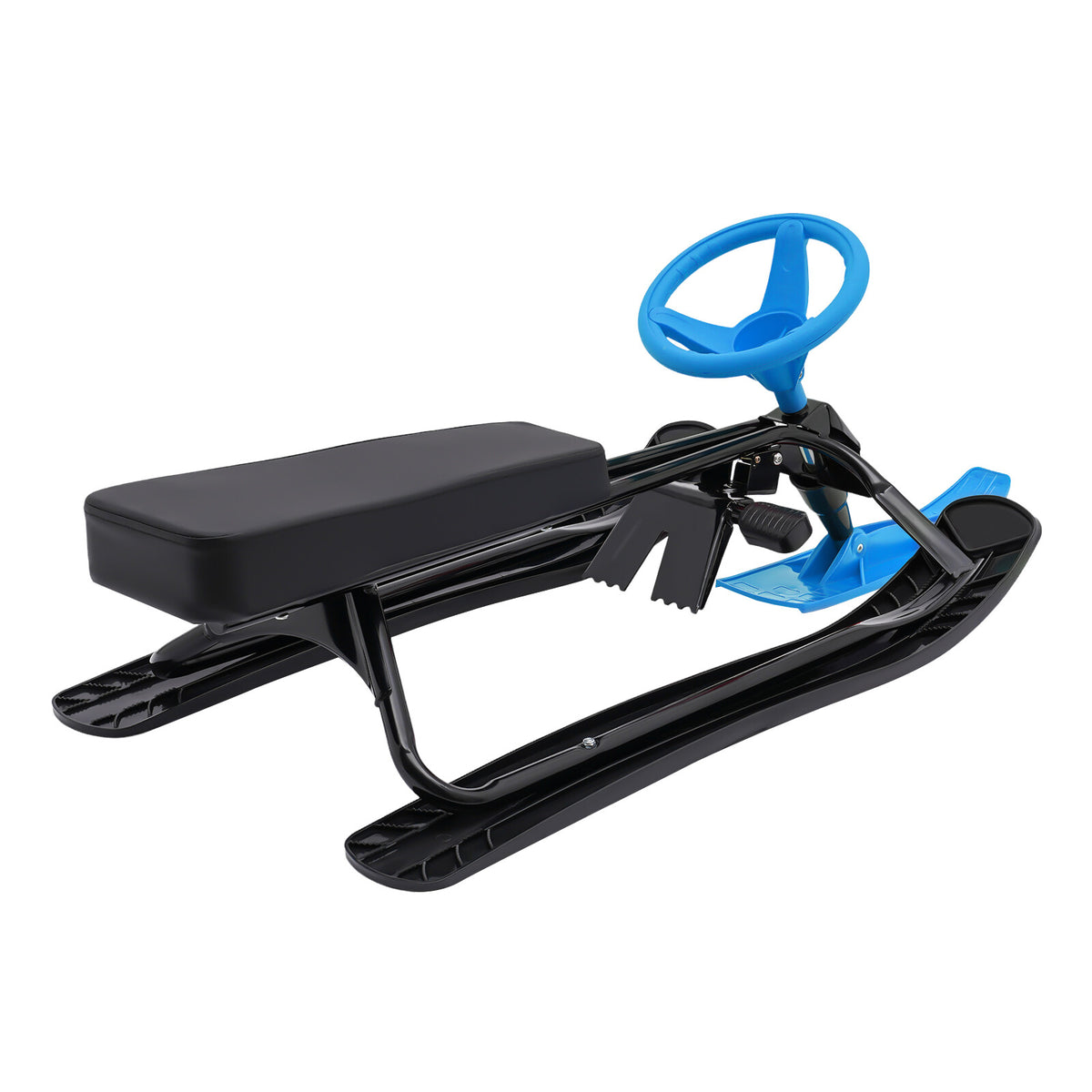 Kids & Adult Snow Racer Sled with Flexible Steering Wheel - Blue