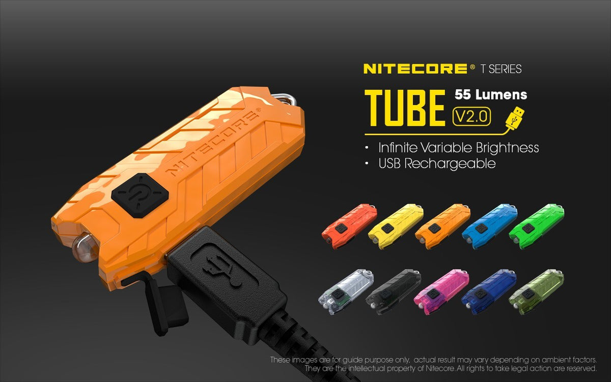 USB Rechargeable Keychain Flashlight - 55 Lumens, Yellow