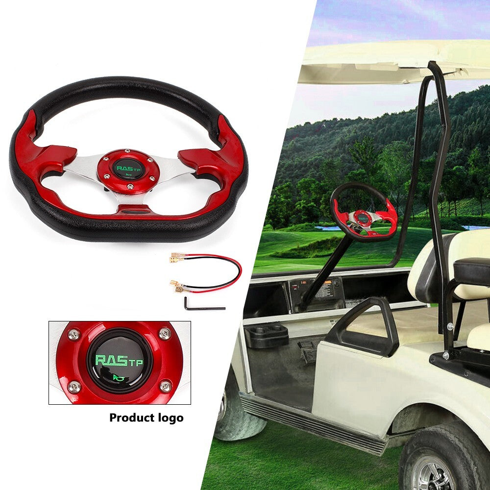 Golf Cart Steering Wheel with Hub Adapter for EZGO RXV TXT - Universal Fit