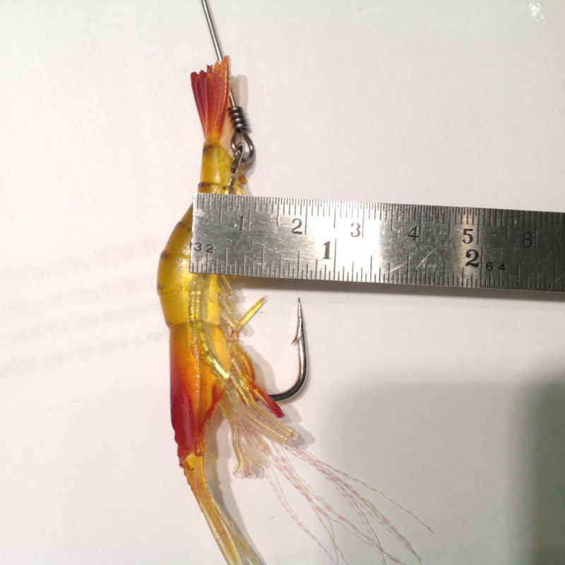 Giant Live Shrimp Fishing Lure Set with Hooks - 4 Inch Soft Silicone Baits for Bass