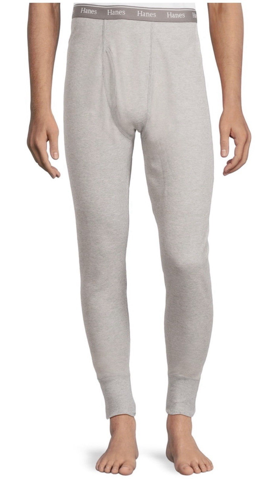 Men's Thermal Pants Gray Medium Elastic Waist for Cold Weather