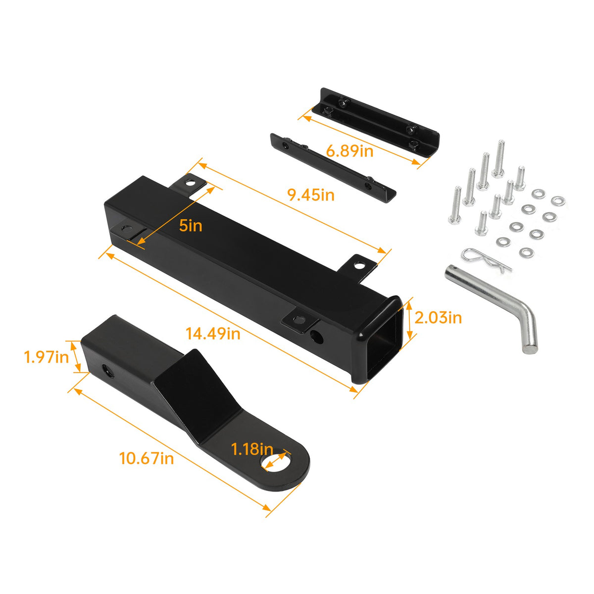 Universal Golf Cart Rear Trailer Hitch with 2-Inch Receiver for EZGO, Yamaha, Club Car