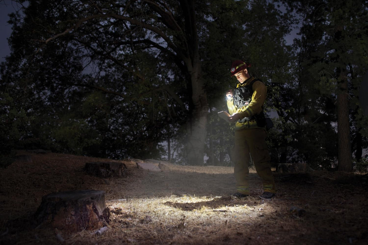 Mini Incandescent Flashlight with Holster - Water-Resistant, 2-Cell AA, Red