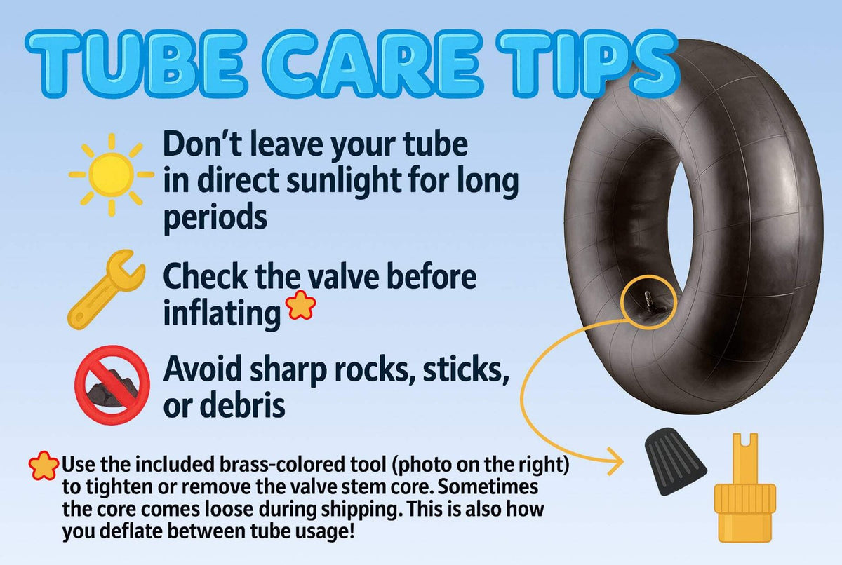 Heavy Duty Rubber Inner Tubes for Snow Sledding and Water Fun - Multiple Sizes