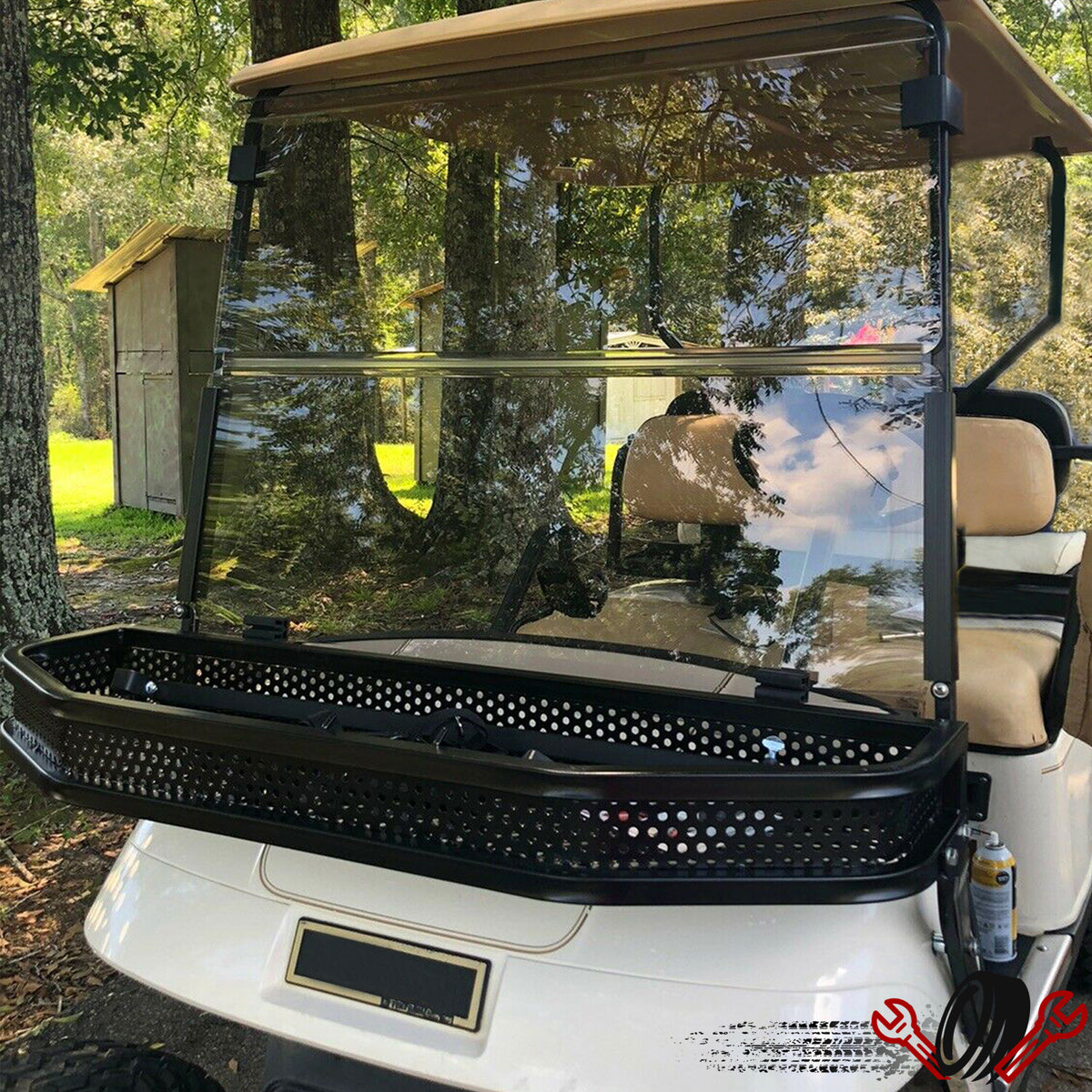 Heavy Duty Front Cargo Basket for EZGO TXT Golf Cart with Mounting Brackets