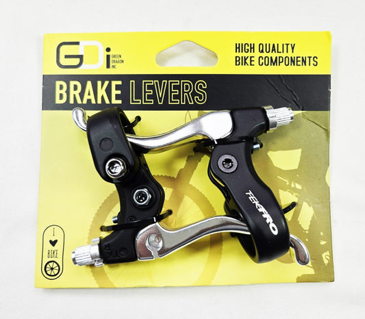 Bicycle Brake Levers for Caliper and U-Brakes - Silver & Black