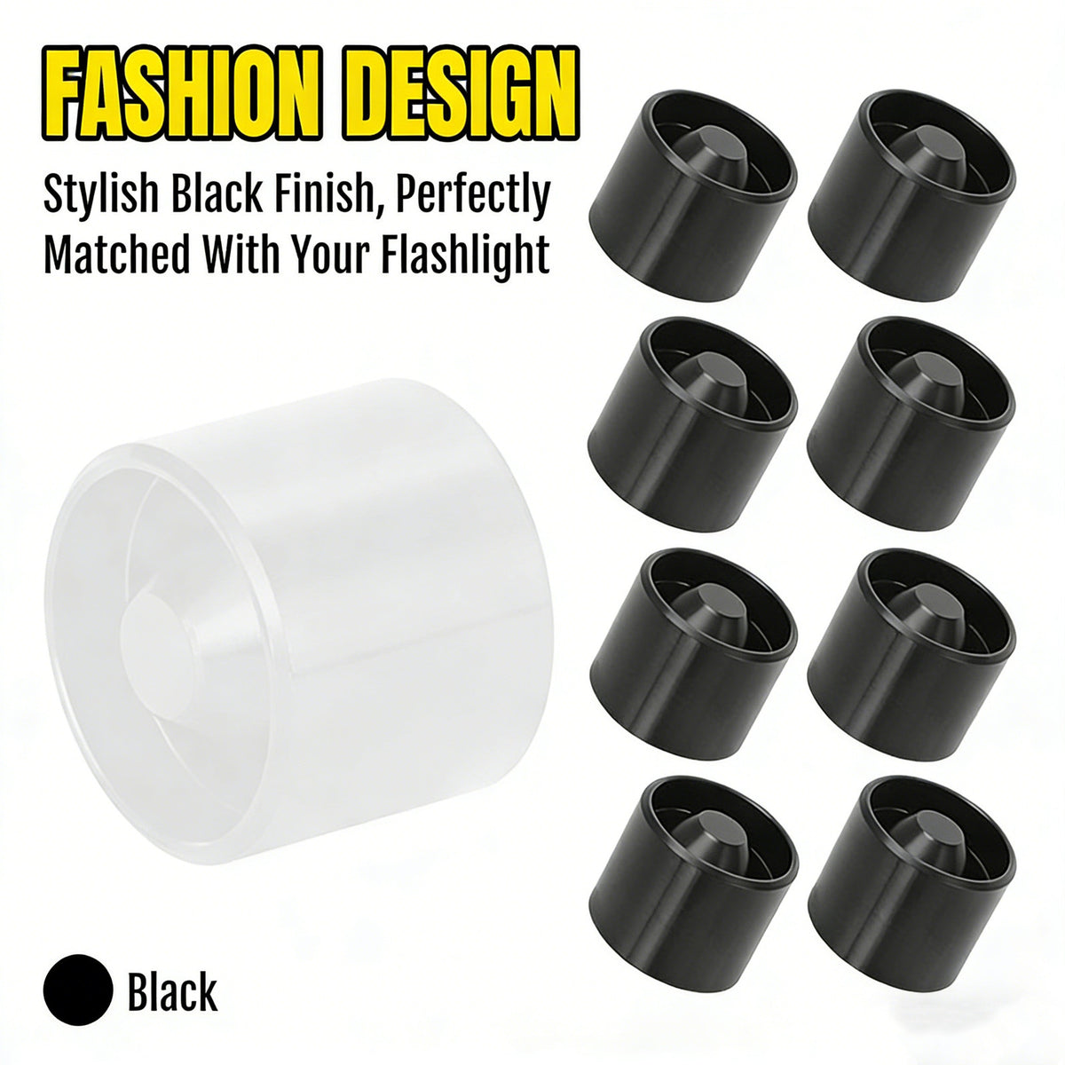 8-Pack Aluminum Storage Cups for Maglite D Cell Flashlights - Hidden Accessory