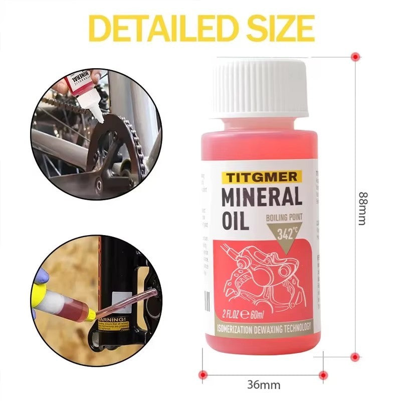 Bike Brake Bleed Kit with Mineral Oil for Hydraulic Disc Brakes - Universal Compatibility