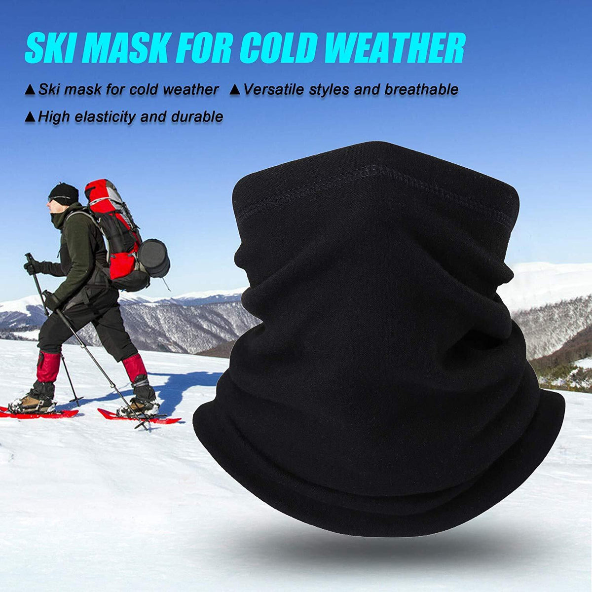 Winter Fleece Neck Gaiter Face Mask Scarf for Cold Weather Skiing Cycling