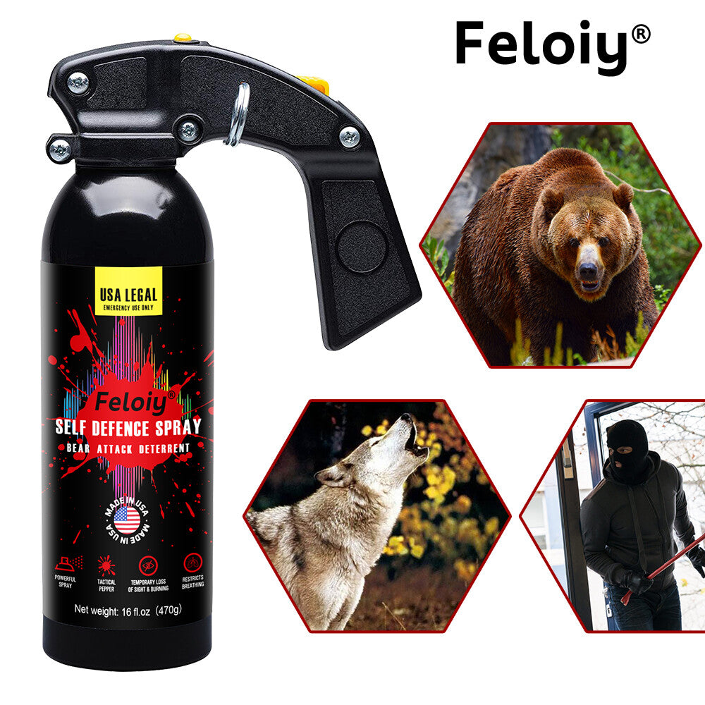 Self Defense Bear Spray 16oz - Deterrent for Bear Attacks, Humane and Environmentally Safe