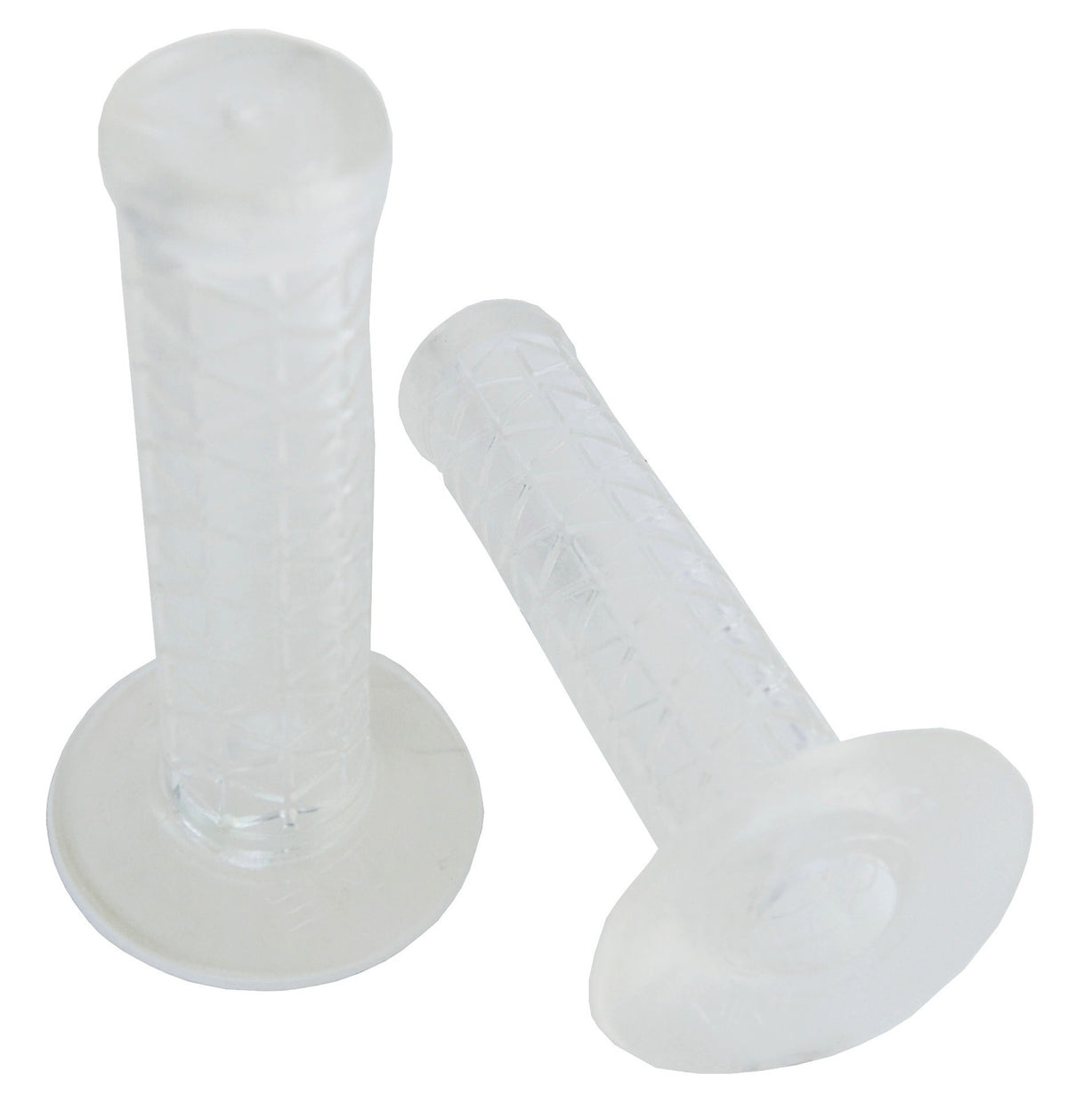BMX Bicycle Handlebar Grips - Clear Rubber, 7/8" Fit, Tri Style