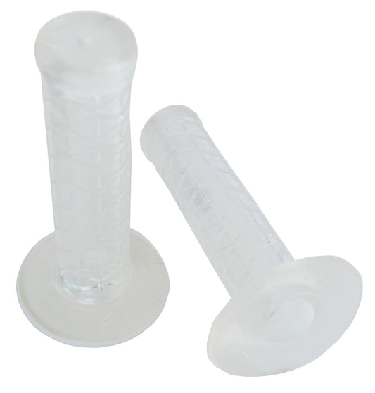 BMX Bicycle Handlebar Grips - Clear Rubber, 7/8" Fit, Tri Style