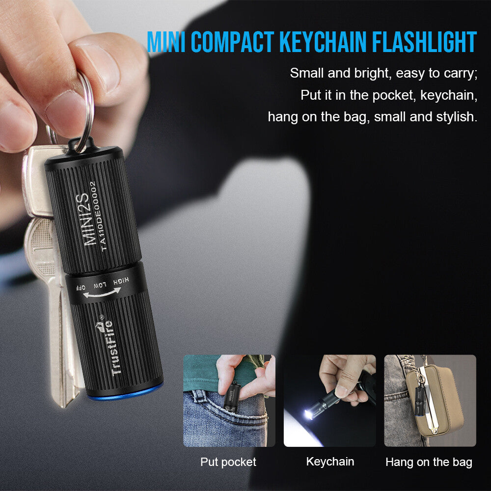 Mini Keychain Rechargeable LED Flashlight - Compact EDC Torch
