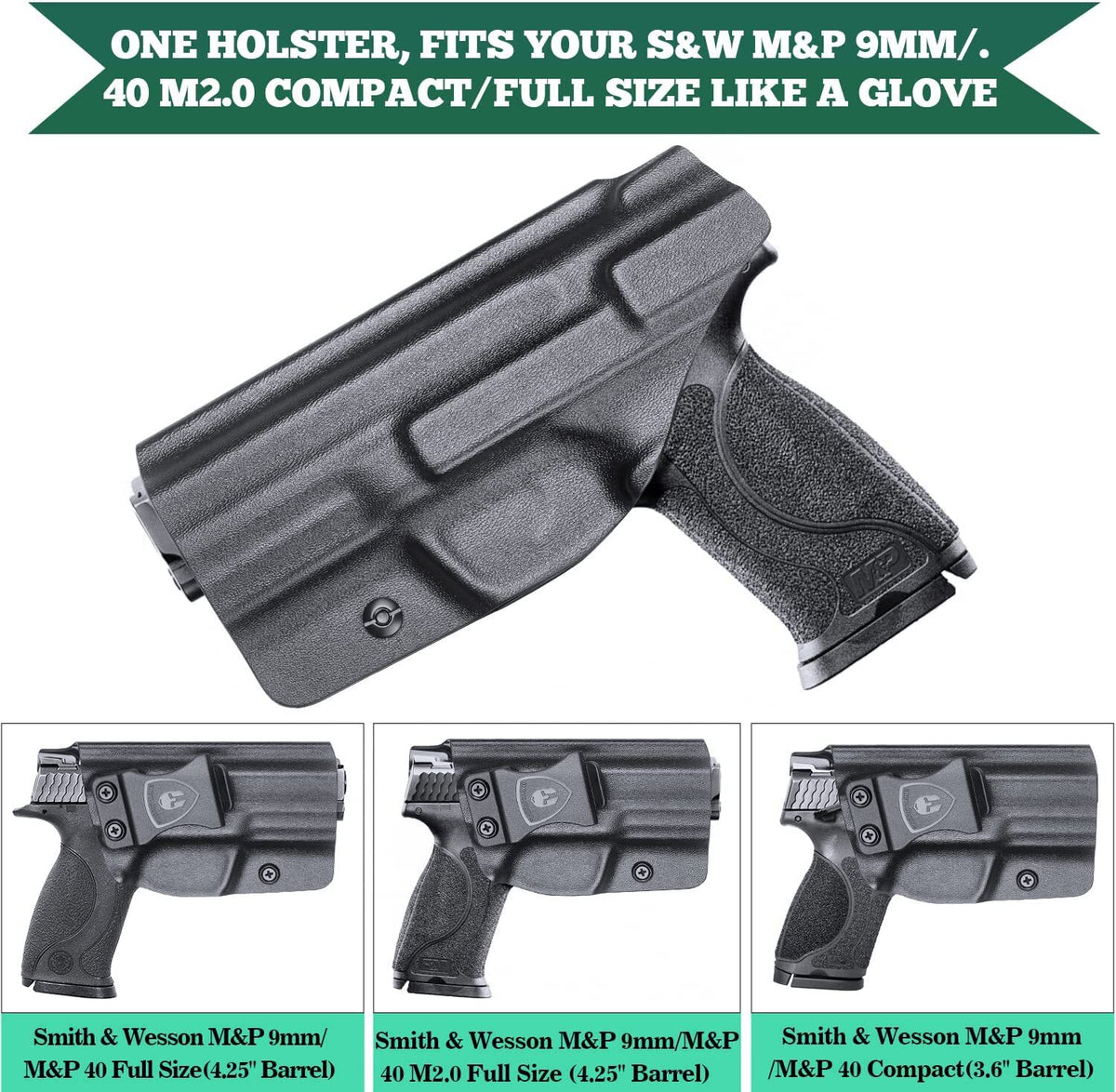 IWB Kydex Holster for S&W M&P 9mm/40 Full Size & Compact - Right Hand