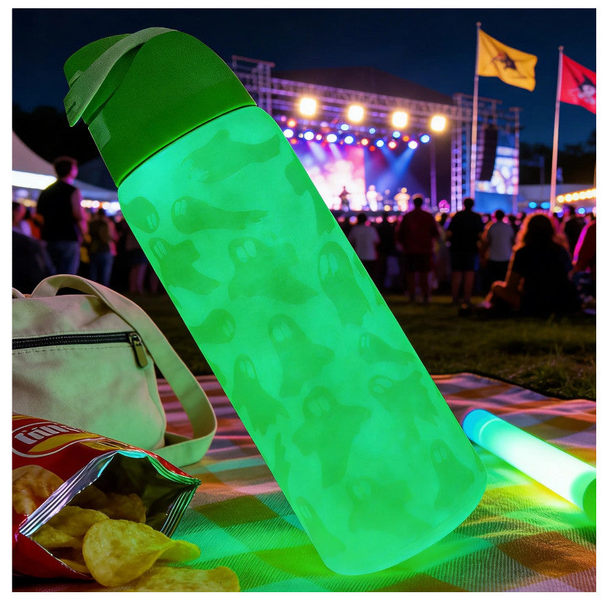 Glow-in-The-Dark 24 oz Insulated Reusable Water Bottle - Halloween Gift