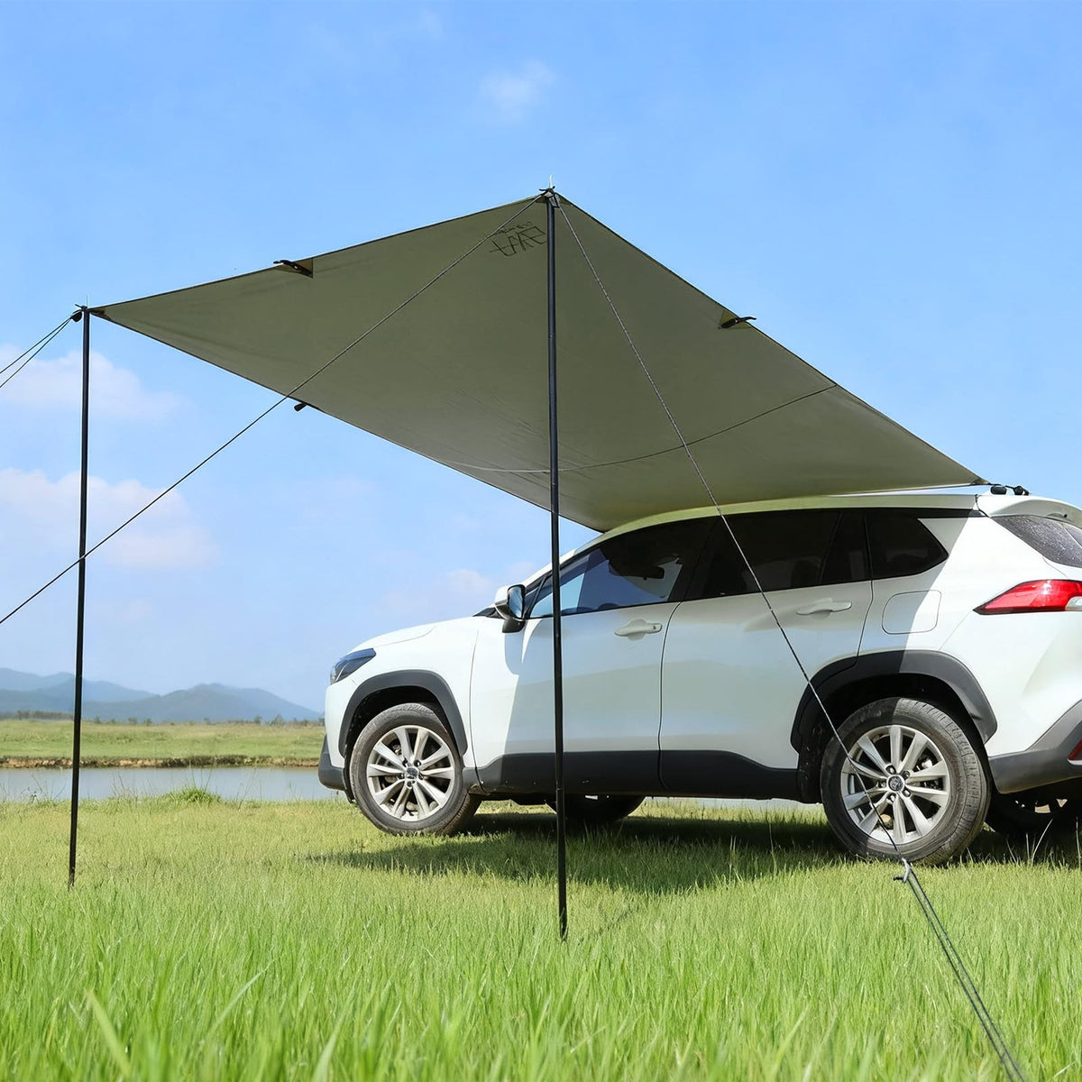 Portable Vehicle Awning for Camping, Van, Truck 10x6.6 ft Water & Sunproof
