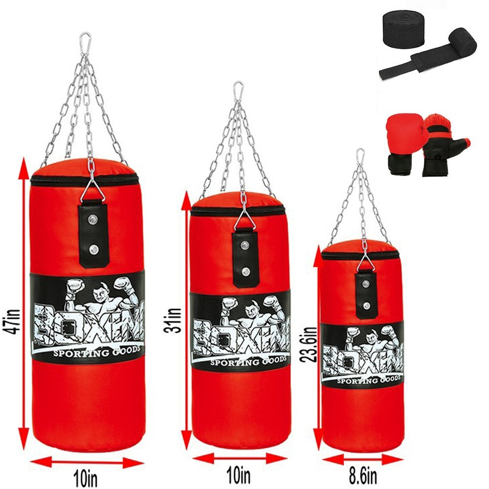 Heavy Duty Kids Punching Bag Set with Gloves for Kickboxing MMA Fitness Training