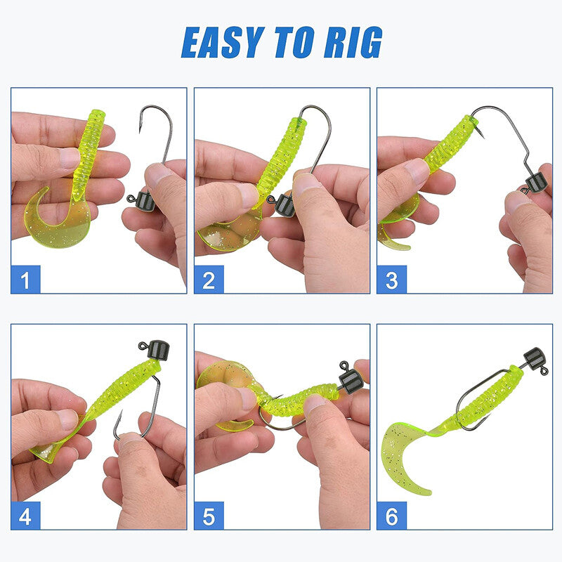 25Pcs Ned Rig Jig Head Hooks - Mushroom Style Offset Weedless Bass Lures