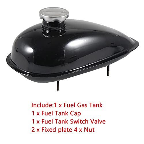 2L Motorcycle Fuel Tank with Cap and Petcock Fits 49cc 66cc 80cc Engines