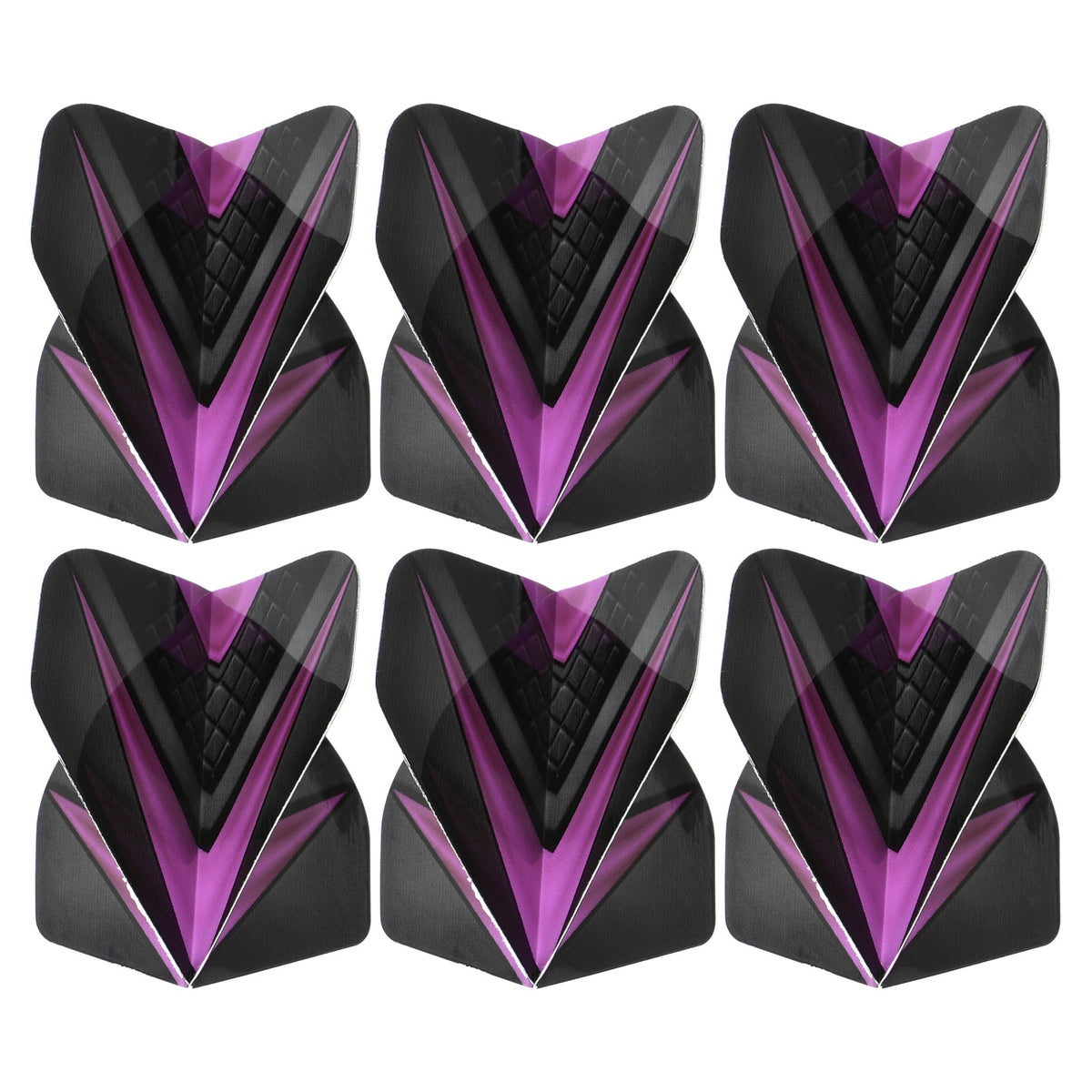 Dart Flights PET 6 Pack V Style Black & Light Purple