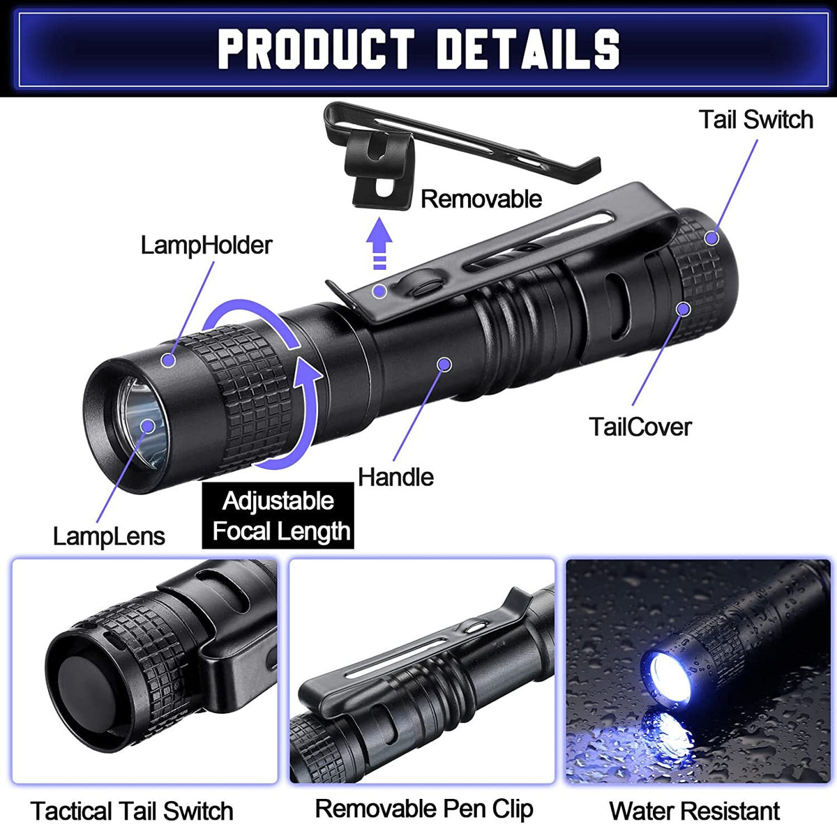 Mini Portable LED Flashlight Pen Light for Camping & Outdoor Use