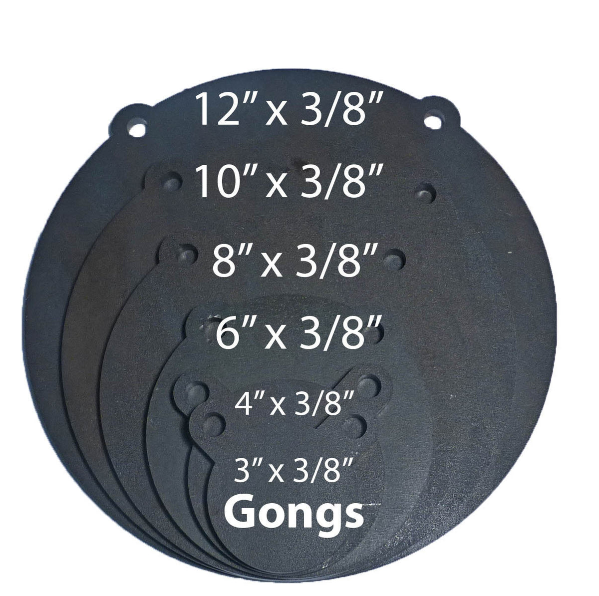 AR500 Steel Shooting Targets Set 3/8 Inch Thick Gong Targets for Shooting Range