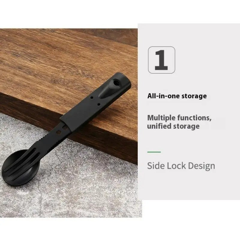 7 in 1 Camping Survival Multi Tool Set with Fork, Knife, Spoon, and Whistle