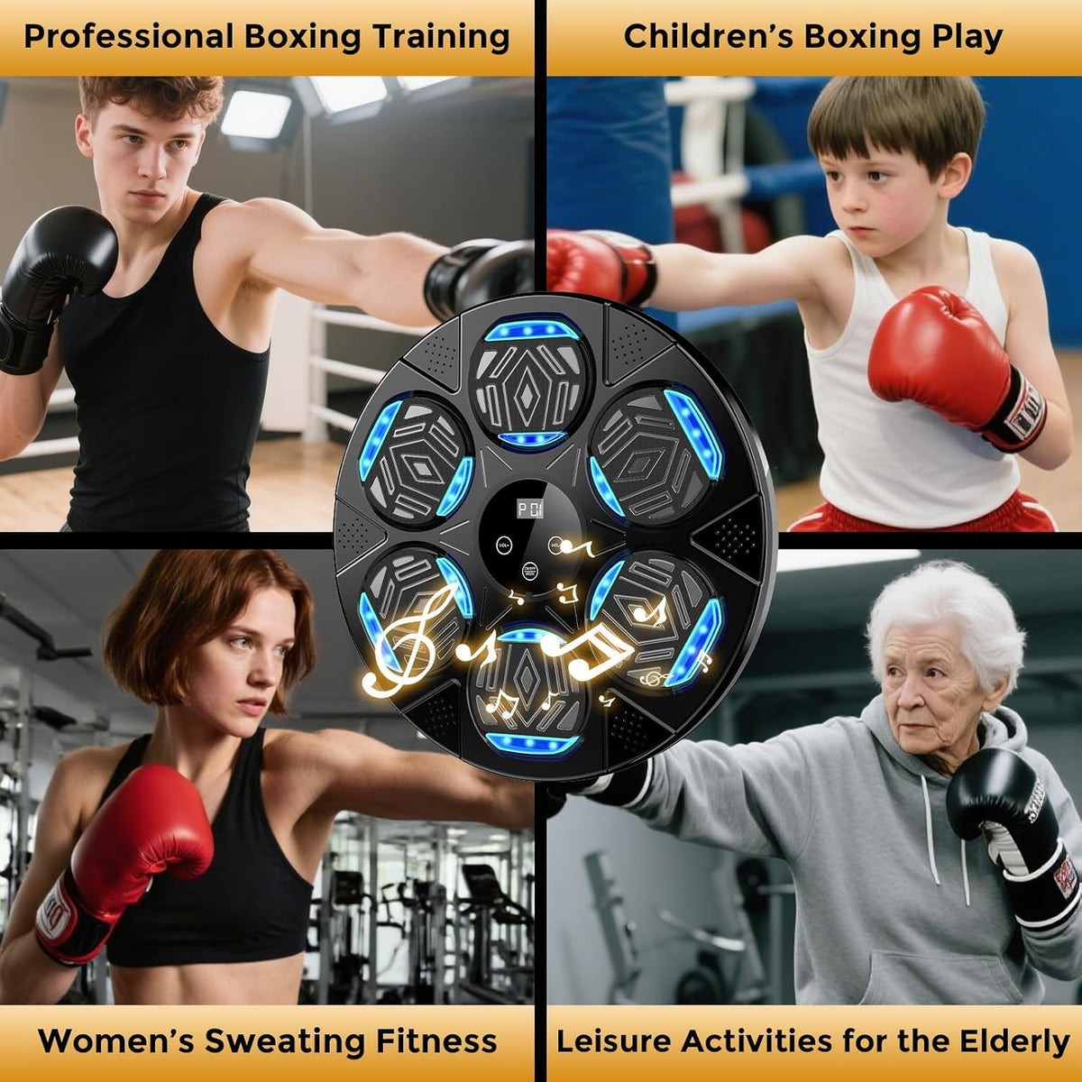 Wall Mounted Bluetooth Boxing Machine with Gloves - Interactive Punching Pad