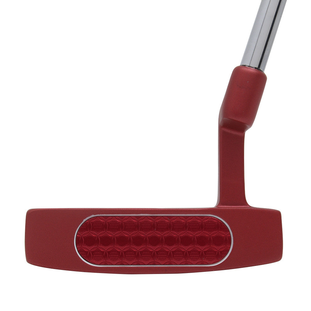 Senior Men's 35 Inch Red Semi Mallet Golf Putter - Tour-Weighted, High Alignment