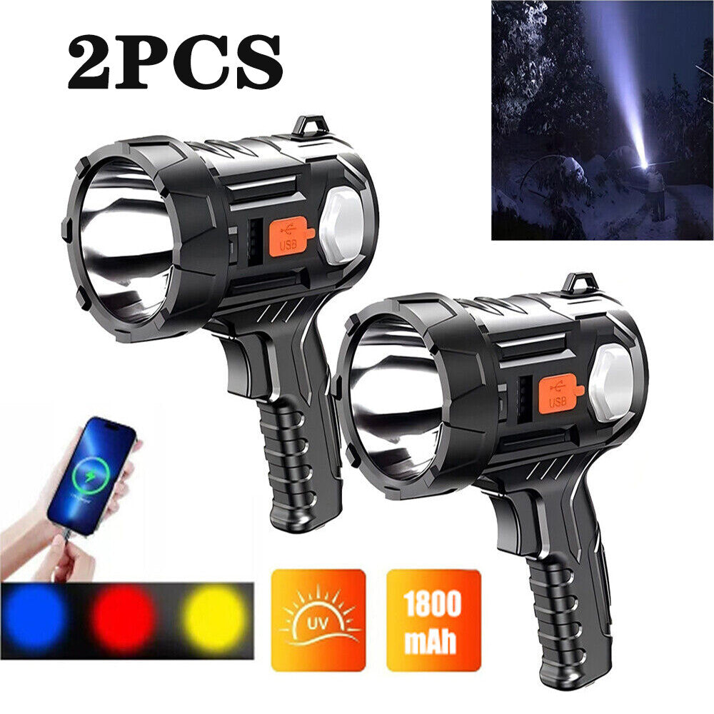 Bright Solar & USB Rechargeable LED Spotlight Flashlight - 900000000LM