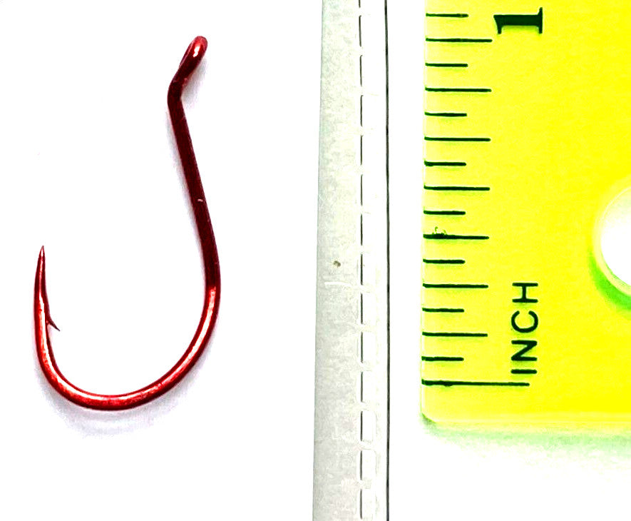 Size 2 Red Octopus Bait Hooks - Ultra Point, 25 Count Fishing Hooks