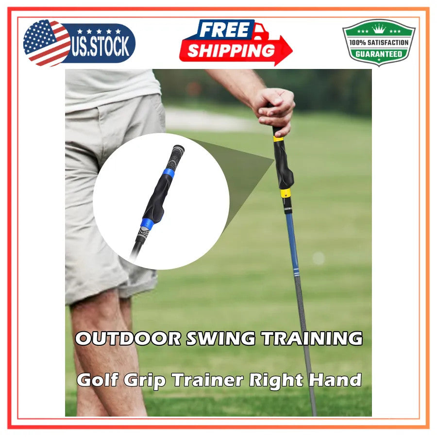 Golf Grip Trainer for Right-Hand Swing Practice - 2 Pack, Ergonomic Rubber