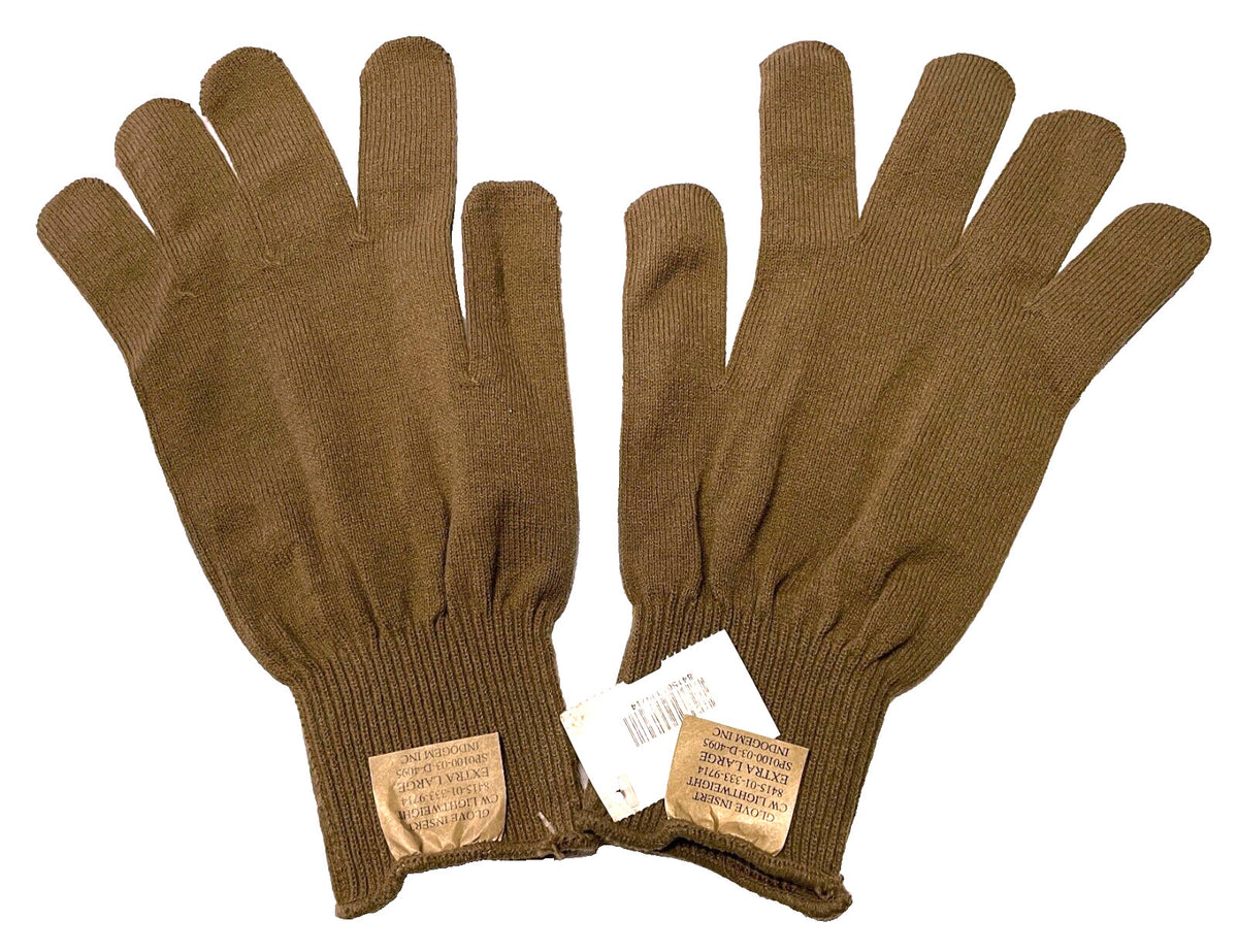 Military Issue USMC Coyote Brown Glove Liners XL X-Large - Unissued