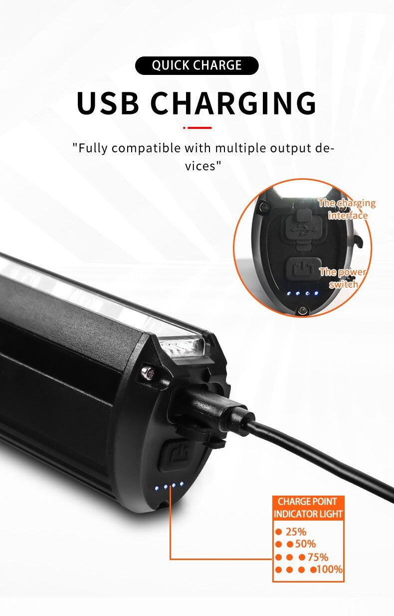 High-Power Bicycle Front Light 3250 Lumens USB Rechargeable 8000mAh